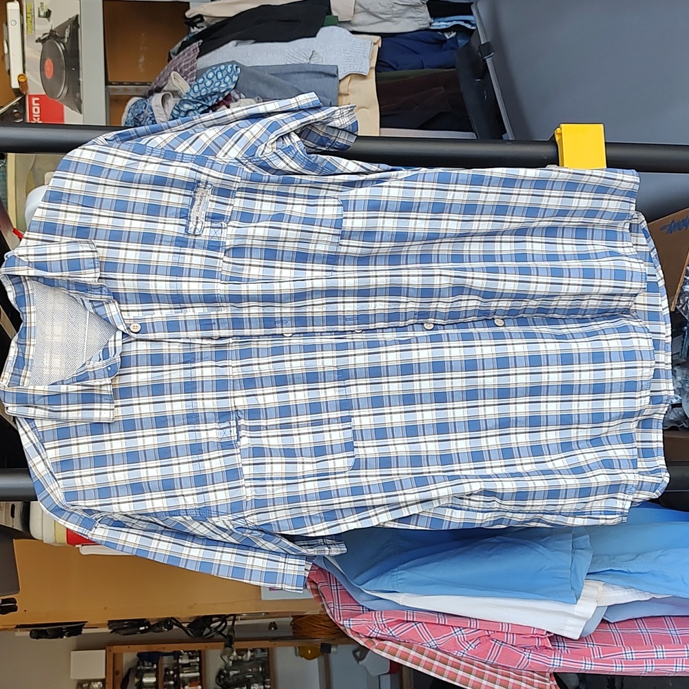 Men's button down shirt G.H.Bass & Co. large blue/cream/brown plaid